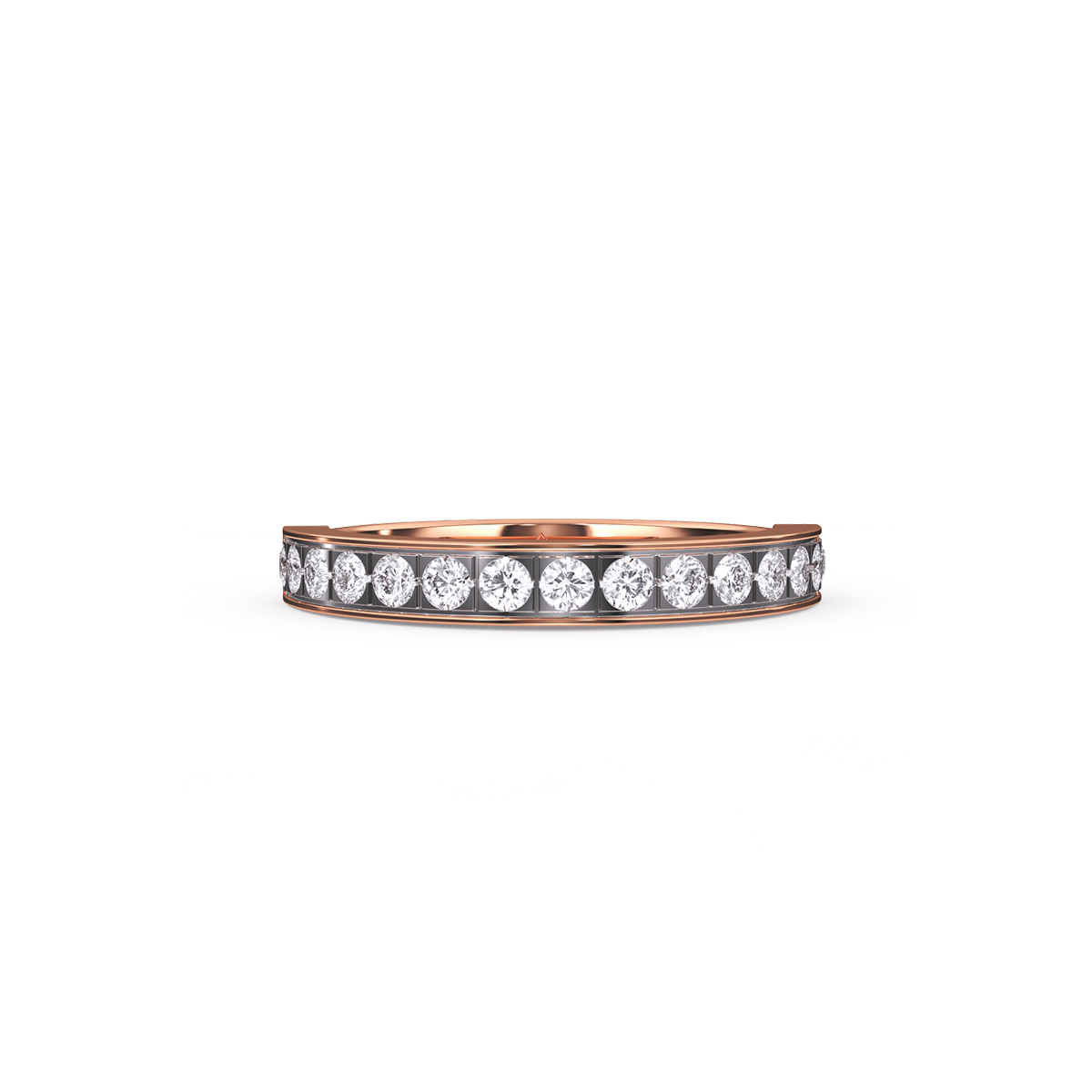 Delicate Two Tone Round Diamond Band For Her